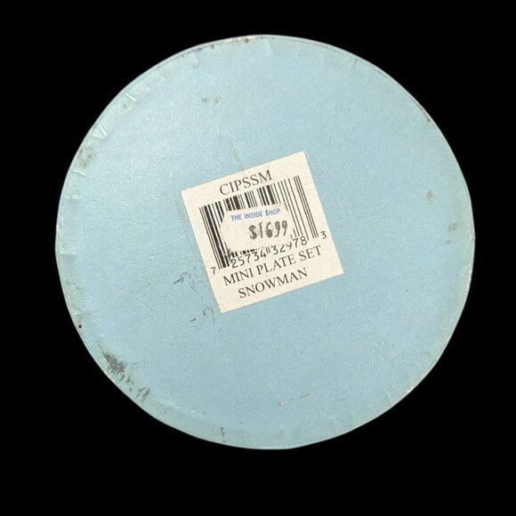 Mini "How To Build A Snowman" Plate Set Of 4 With Gift Box Adorable Winter Decor - Picture 3 of 7